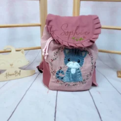 Kindergartentaschen|HannaBell Kindergartenrucksack für Kinder im Alter von 2-6Jahren, Farbe frei wählbar, Wunschmotiv, Name inkl, Brustgurt optional