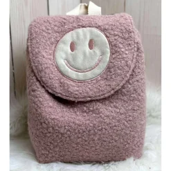 Discount Kindergartenrucksack personalisiert – Boucle Kinderrucksack mit Smileymotiv für Mädchen & Jungen Kinder Kinderrucksack