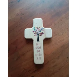 Sale Kinderholzkreuz, Kreuz Holz, Taufe Geschenke -  Gott segne und gehüte dich Gastgeschenke