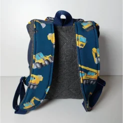 Hot Kinderrucksack für Kindergarten oder Musikbox, im Baustellen Baggerlook, Personalisierung möglich Kinder Kinderrucksack