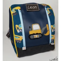 Kinderrucksack für Kindergarten oder Musikbox, mit Boho Waschbär, Personalisierung möglich Kinder Kinderrucksack