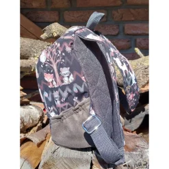 Kinderrucksack für Kindergarten oder Musikbox, mit Boho Waschbär, Personalisierung möglich Kinder Kinderrucksack