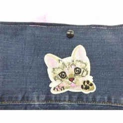 Kindergartentaschen|hessmade Kindertasche 'Katzenkind', Mädchentasche, KiGa-Tasche, Jeans-Upcycling