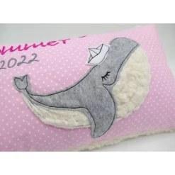 Best Kissen mit Namen, Wal Fisch Namenskissen Taufkissen Kuschelkissen Kindergartenkissen Geburtsgeschenk Gastgeschenke
