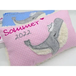 Best Kissen mit Namen, Wal Fisch Namenskissen Taufkissen Kuschelkissen Kindergartenkissen Geburtsgeschenk Gastgeschenke