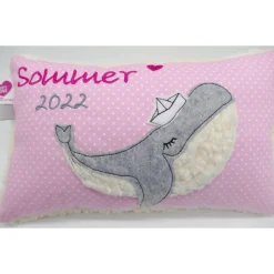 Best Kissen mit Namen, Wal Fisch Namenskissen Taufkissen Kuschelkissen Kindergartenkissen Geburtsgeschenk Gastgeschenke