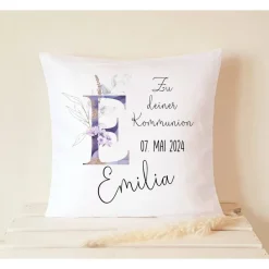 Hot Kissen mit Namen 40x40cm Geschenk zur Kommunion Kommunionsgeschenk Mädchen Junge Geschenke
