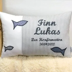 Sale Kissen zur Kommunion oder Konfirmation, Kissen mit Namen, Namenskissen Geschenk für Mädchen und Jungen Geschenke