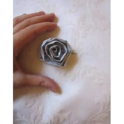 Best Klammer Haarklammer grau Stoffblume Haarblume "Sophie" elegant festlich romantisch Hochzeit Brautschmuck