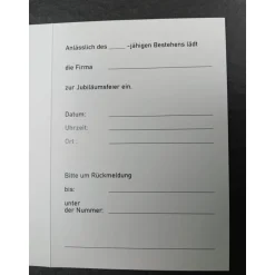 Hot Klappkarte A6 'Einladung Firmenjubiläum' Glückwunschkarten