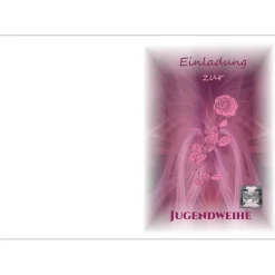 Klappkarte, Einladung,  zur Jugendweihe Format DIN 6 hoch Einladungskarten