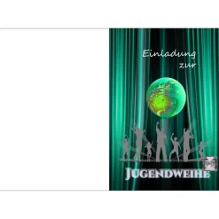 New Klappkarte, Einladung,  zur Jugendweihe Format DIN 6 hoch Einladungskarten