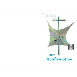Klappkarte, Einladung,  zur Konfirmation Format DIN 6 hoch Einladungskarten