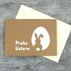 Sale Klappkarte **Hase+Ei** von Kraftpapier Grußkarte Frohe Ostern Ostergrüße Osterkarte Osterkarten