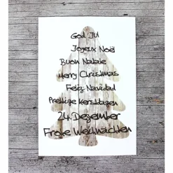 Weihnachtskarten|ZWEIFARBIG Klappkarte **Holz2** von Weihnachtswünsche Frohe Weihnachten Weihnachtskarte Weihnachtsgrüße