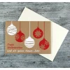 Weihnachtskarten|ZWEIFARBIG Klappkarte **5Kugeln** von Kraftpapier Weihnachtswünsche Frohe Weihnachten Grußkarte Kugeln