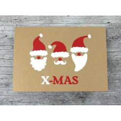 Weihnachtskarten|ZWEIFARBIG Klappkarte **3Wichtel** von Kraftpapier Weihnachtswünsche Frohe Weihnachten Grußkarte Wichtel
