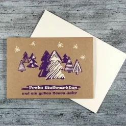 Best Klappkarte **Winterwald** von Kraftpapier Weihnachtswünsche Frohe Weihnachten Grußkarte Baum Weihnachtskarten