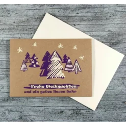 Best Klappkarte **Winterwald** von Kraftpapier Weihnachtswünsche Frohe Weihnachten Grußkarte Baum Weihnachtskarten