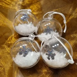Baumschmuck|HandmadewithloveNM Klare Weihnachtskugeln befüllt, 4 Stück