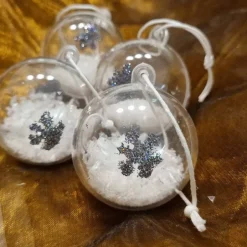 Baumschmuck|HandmadewithloveNM Klare Weihnachtskugeln befüllt, 4 Stück
