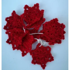 Baumschmuck|Hexenmasche kleine gehäkelte Stern/Schneeflocken im 10er Set rot, weiß oder hellblau
