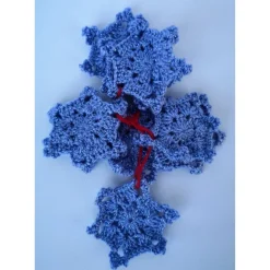 Baumschmuck|Hexenmasche kleine gehäkelte Stern/Schneeflocken im 10er Set rot, weiß oder hellblau