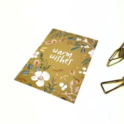 Sale Kleine Karte WEIHNACHTSBLUMEN Geschenkkarte A7 bedruckte hochwertige Karten mit Goldeffekt OCKER Geschenkverpackungen