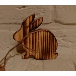 Sale Kleiner Hase aus Holz, geflammt Osterdeko