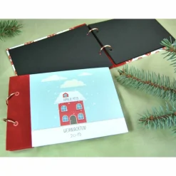 Weihnachtsdeko|my-own-story kleines Weihnachtsalbum Haus im Schnee Tannenbaum Fotoalbum Album Weihnachten Weihnachtsgeschenk personalisiert Familie Geschenk