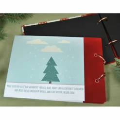 Weihnachtsdeko|my-own-story kleines Weihnachtsalbum Haus im Schnee Tannenbaum Fotoalbum Album Weihnachten Weihnachtsgeschenk personalisiert Familie Geschenk