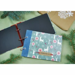 Weihnachtsdeko|my-own-story kleines Weihnachtsalbum Weihnachtsstern Hirsche norwegisch Schneeflocken Fotoalbum Album Weihnachten Weihnachtsgeschenk personalisiert Familie Geschenk