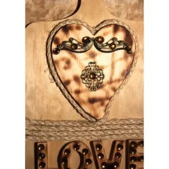 Sale Künstlerische Wanddekoration auf Holzbrett LOVE  Deko aus Holz Wandbild Geschenk Geldgeschenk Collage Kunst
