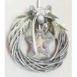 Adventskränze|AllerleiLiebe künstlicher Weihnachtskranz in grau/ grün für außen und innen