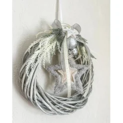 Adventskränze|AllerleiLiebe künstlicher Weihnachtskranz in grau/ grün für außen und innen