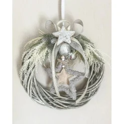 Adventskränze|AllerleiLiebe künstlicher Weihnachtskranz in grau/ grün für außen und innen