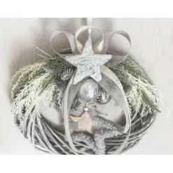 Adventskränze|AllerleiLiebe künstlicher Weihnachtskranz in grau/ grün für außen und innen