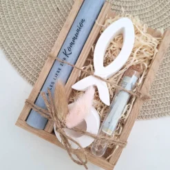 Best Kommunion Geldgeschenk Kommunionsgeschenk Fisch Var. 1 Kerzenhalter rund Reagenzglas Jungen Mädchen Kommunionskerze Guts Geschenke