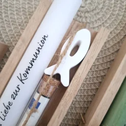 Sale Kommunion Geldgeschenk Kommunionsgeschenk mit Fisch Reagenzglas Geschenkset für Jungen und Mädchen Kommunionskerze Gutsc Geschenke