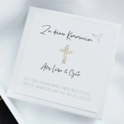 Geschenke|SR Jewelry Kommunion Geschenk Mädchen – Armband mit Karte & Geschenkbox aus Edelstahl - Kommunionsgeschenk