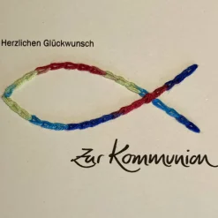 Outlet Kommunion Karte bunt Glückwunschkarten