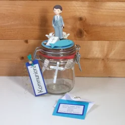 Sale Kommunion Konfirmation Firmung Geldgeschenk Geschenkglas personalisierbar für Jungs Geldgeschenke