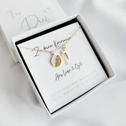 Outlet Kommunionsgeschenk Mädchen personalisiert, Halskette mit Gravur und Kreuz Anhänger aus Edelstahl Geschenke