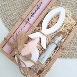Online Konfirmation Geldgeschenk Konfirmationsgeschenk mit einem Fisch (Var 1) Kerzenhalter rund Geschenkset für Jungen Mädchen Geschenke