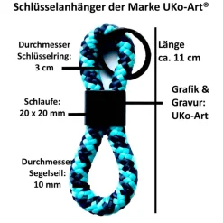 Geschenke|UKo-Art Konfirmation Geschenk: Personalisierter Schlüsselanhänger mit Name & Psalm – Kreuz Nr. 2