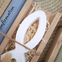 Geschenke|Suanda Living Konfirmation Konfirmationsgeschenk mit einem Fisch (Var 1) Kerzenhalter rund Geschenkset für Jungen und Mädchen Konfirma