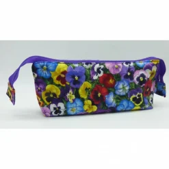 Online Kosmetiktasche Stiefmütterchen, Unikat, Handarbeit Federmäppchen