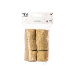 Discount Kreppbänder goldfarben 6 Rollen a 10 m 35 mm breit Hochzeitsgirlanden