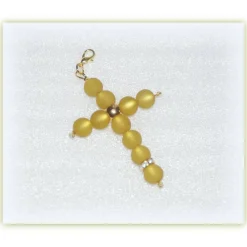 Discount Kreuz aus Polarisperlen, Anhänger Charm großes Kreuz Rosenkränze