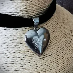 Kropfband mit Medaillon, Dirndlkette, Edelstahl, Auswahl Trachtenschmuck